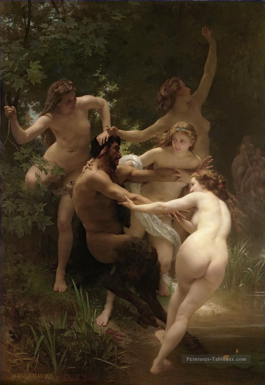 Nymphes et satyre William Adolphe Bouguereau Peintures à l'huile